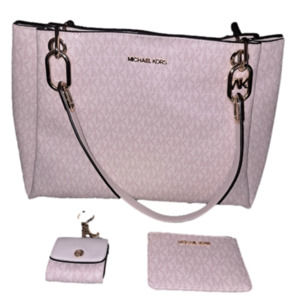 MICHAEL Kors dark powder blush Trisha large logo shoulder bag